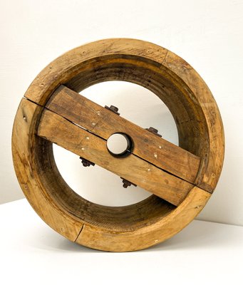 Large Antique Pulley Wheel Wood Split Belt Pulley, 1900s-WZZ-2021723