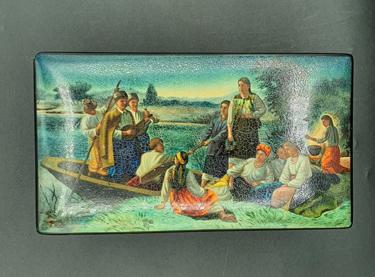 Large Antique Russian Lacquer Box-OZS-1344215