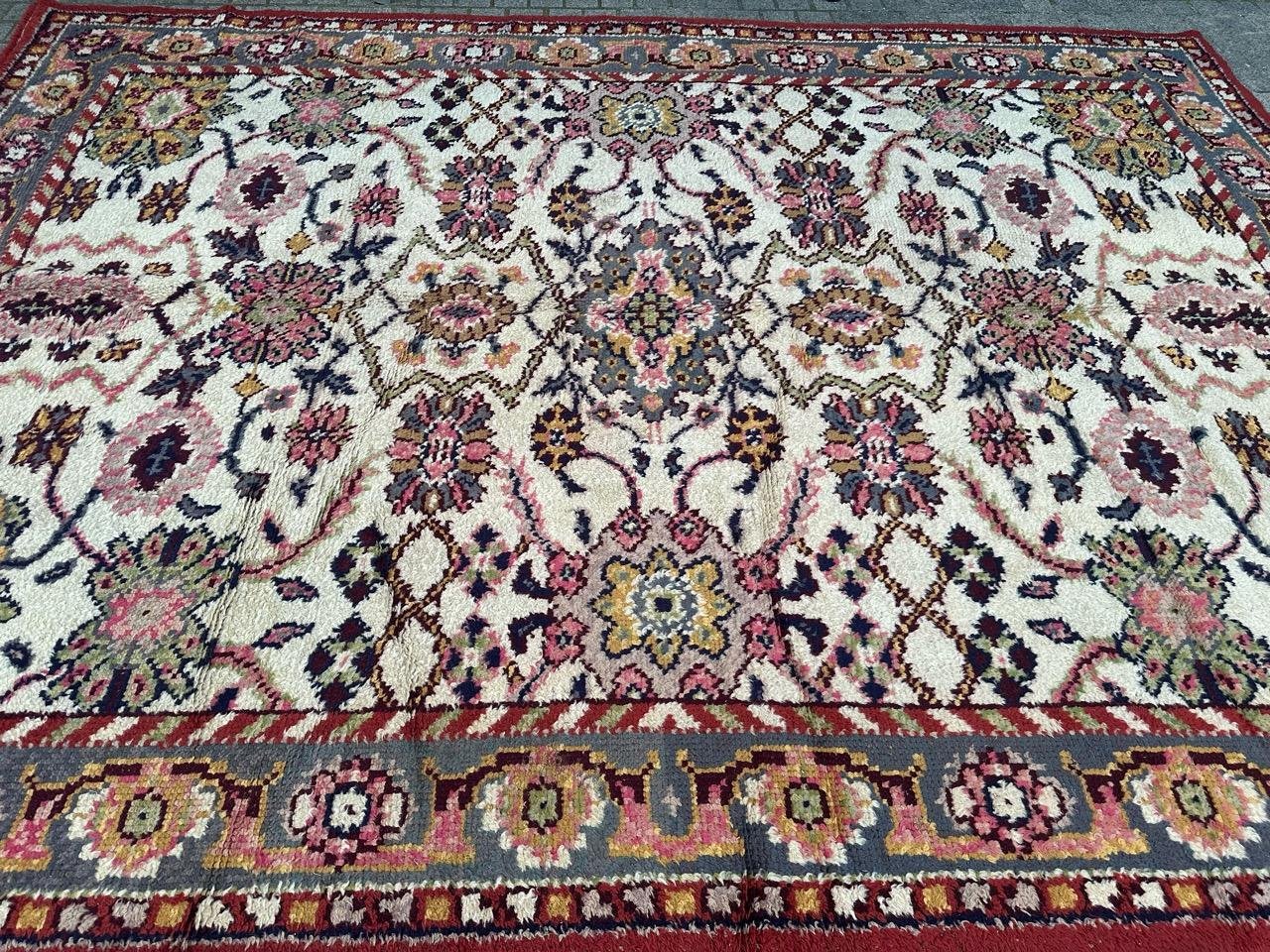 Large Antique Spanish Oushak Rug, 1920s