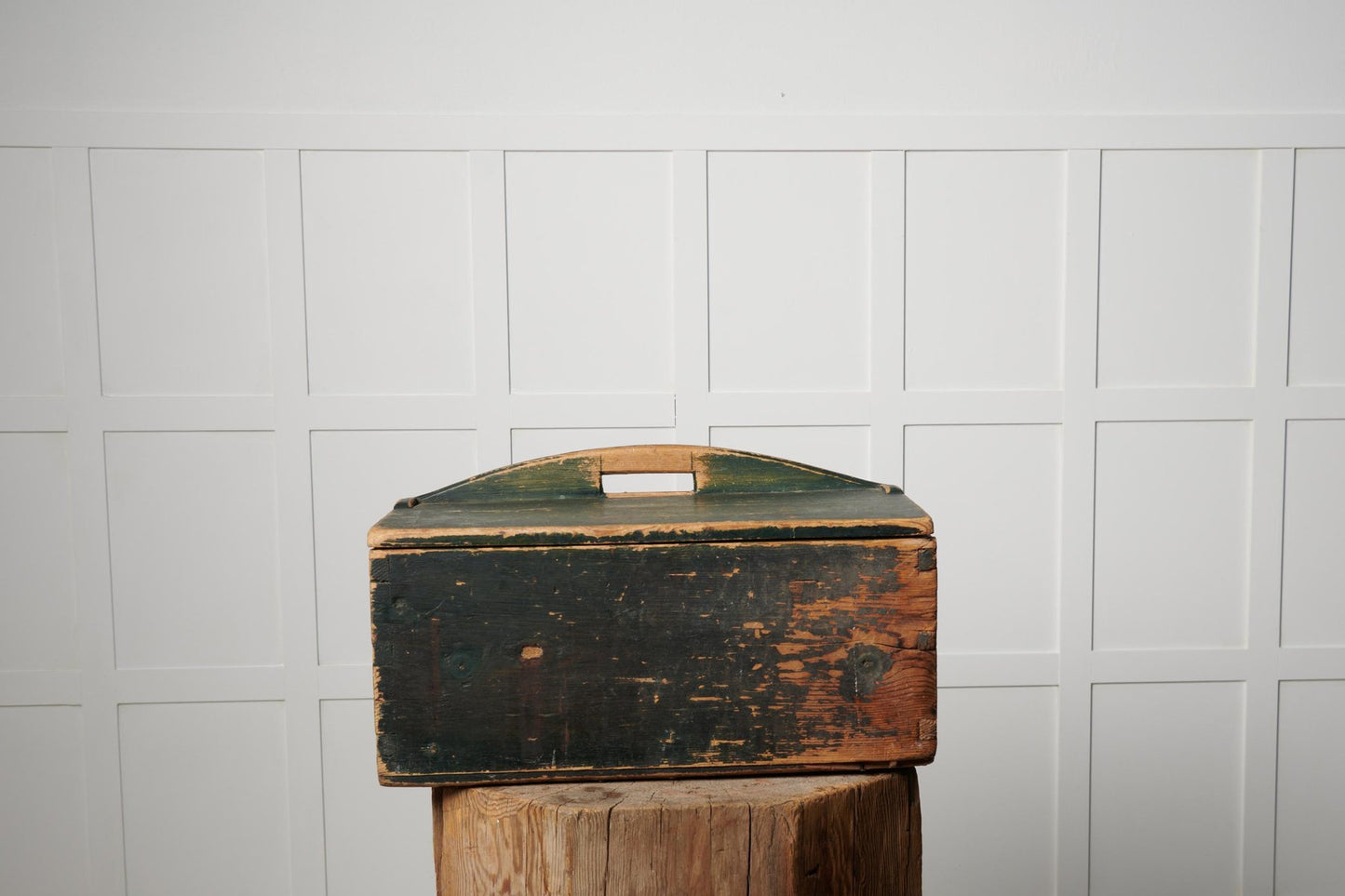 Large Antique Swedish Folk Art Handmade Pine Flour Box