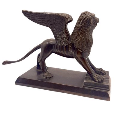 Large Antique Venice Lion in Bronze-TCS-1153566