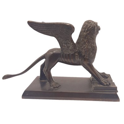 Large Antique Venice Lion in Bronze-TCS-1153566