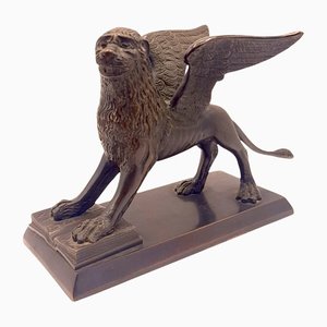 Large Antique Venice Lion in Bronze-TCS-1153566