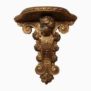 Large Antique Wall Console in Gilded Wood-KMQ-1299658