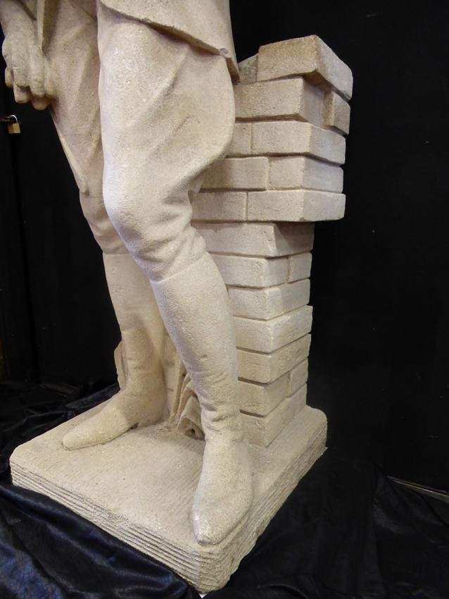 Large Antique XX Statue of Knight in Stone