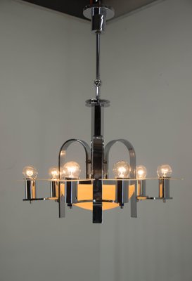 Large Art Deco 7-Flamming Chandelier, 1930s-TZ-799552