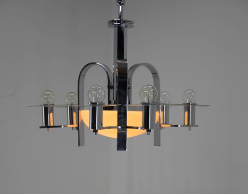 Large Art Deco 7-Flamming Chandelier, 1930s-TZ-799552