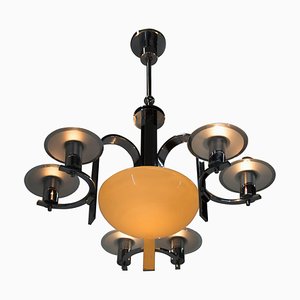 Large Art Deco 7-Flamming Chandelier, 1930s-TZ-799552