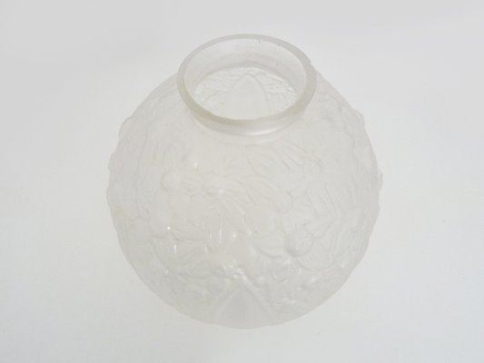 Large Art Deco Ball Vase in Frosted Glass, France, 1930s-MZP-2023639