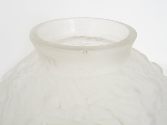 Large Art Deco Ball Vase in Frosted Glass, France, 1930s-MZP-2023639