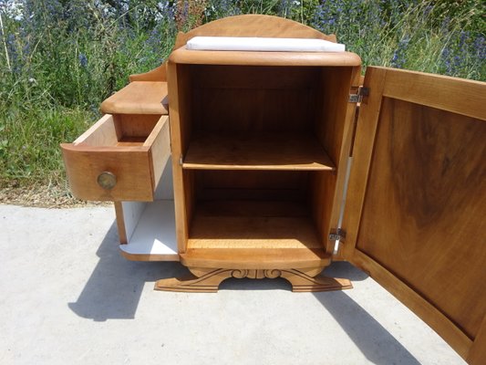 Large Art Deco Bedside Table in Light Wood, 1930s-ABK-2017166