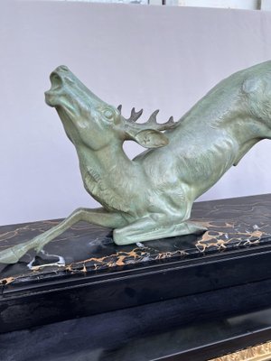 Large Art Deco Bronze Deer from Hugonnet-AWH-1299683