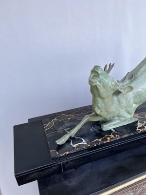 Large Art Deco Bronze Deer from Hugonnet-AWH-1299683