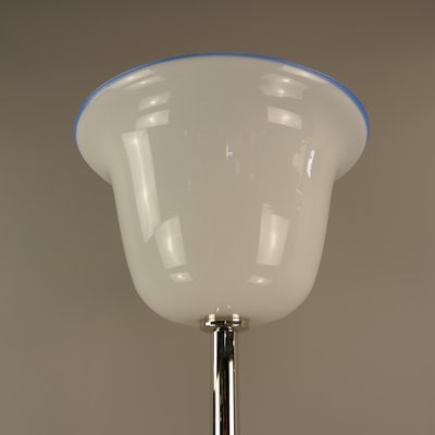 Large Art Deco Chrome Floor Lamp with Opal Glass Shade, Münich, 1920s-KDB-1716273