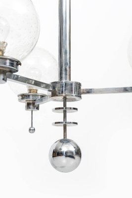 Large Art Deco Chromed Steel Ceiling Lamp, 1930s-SC-586837