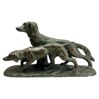 Large Art Deco Figurine of Hunting Dogs by G. Carli, 1935-MJY-1782315