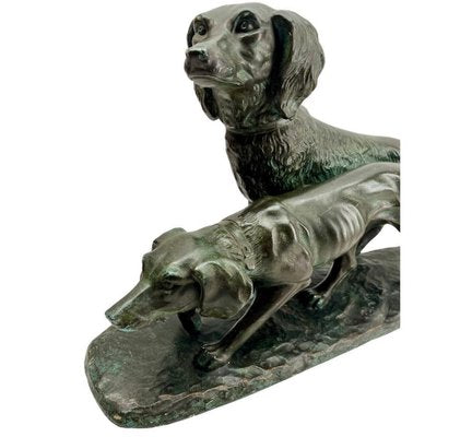 Large Art Deco Figurine of Hunting Dogs by G. Carli, 1935-MJY-1782315