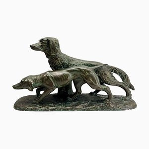 Large Art Deco Figurine of Hunting Dogs by G. Carli, 1935-MJY-1782315