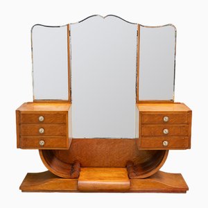 Large Art Deco French Dressing Table in Gilt Birch Root, 1920s-UJE-1705285