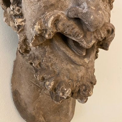 Large Art Deco French Plaster Head of a Satyr, 1930s-FB-1005544