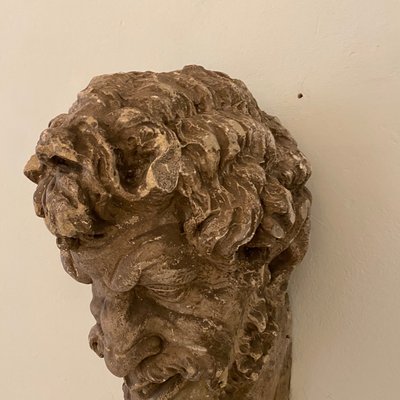 Large Art Deco French Plaster Head of a Satyr, 1930s-FB-1005544