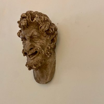 Large Art Deco French Plaster Head of a Satyr, 1930s-FB-1005544