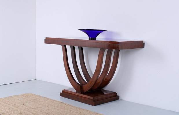 Large Art Deco Mahogany Wall Console, 1920s-XT-1816859