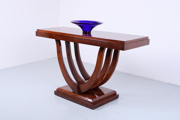 Large Art Deco Mahogany Wall Console, 1920s-XT-1816859