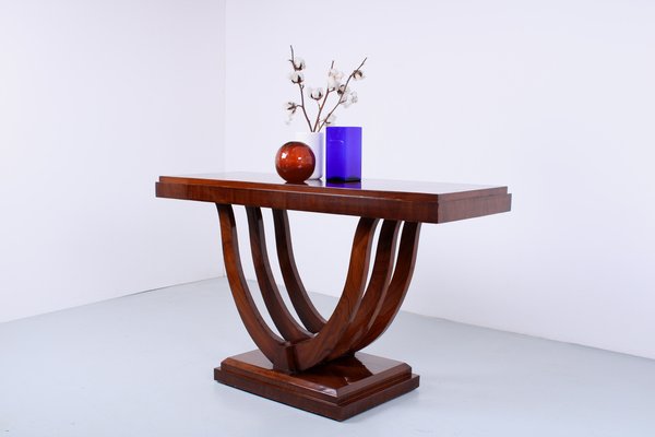 Large Art Deco Mahogany Wall Console, 1920s-XT-1816859