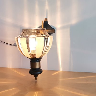 Large Art Deco Metal and Smoked Glass Wall Lamp, 1960s-SCS-1306230