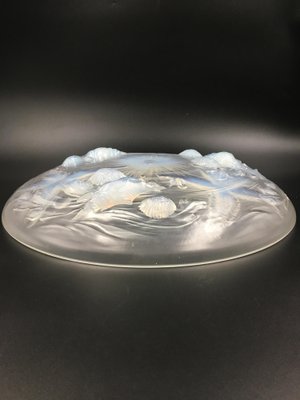 Large Art Deco Opalescent Bowl with Seastars by Verlys, 1930s-SAK-1797382