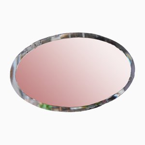 Large Art Deco Oval Patinated Mirror, 1940s-AIU-1821113