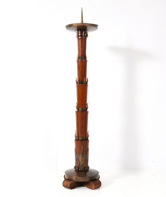 Large Art Deco Padouk Candlestick, 1930s-MY-1718209