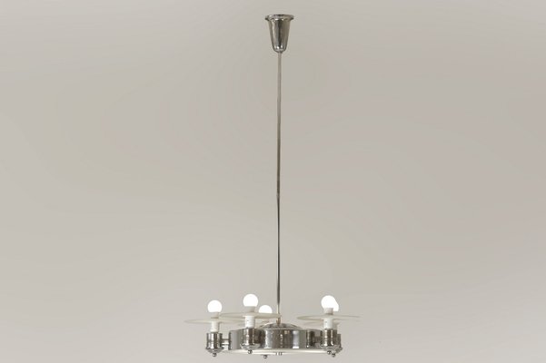 Large Art Deco Pendant Light in Factory Design from Napako, Czechoslovakia, 1930s-LOB-1278081