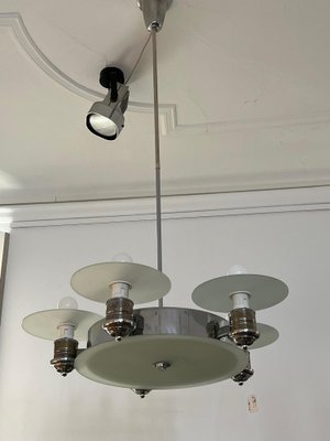 Large Art Deco Pendant Light in Factory Design from Napako, Czechoslovakia, 1930s-LOB-1278081