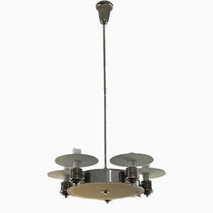 Large Art Deco Pendant Light in Factory Design from Napako, Czechoslovakia, 1930s-LOB-1278081