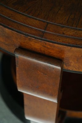 Large Art Deco Round Sofa Table in Walnut, 1930s-MXF-1721448