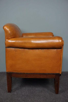 Large Art Deco Sheep Leather Armchair-HPP-1286207