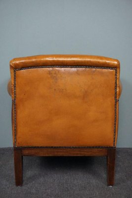 Large Art Deco Sheep Leather Armchair-HPP-1286207