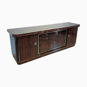 Large Art Deco Sideboard in Macassar Ebony, Maple & Chrome, France, 1930s-NNB-1724398