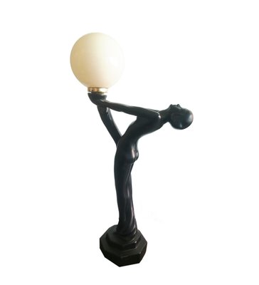 Large Art Deco Style Female Figure Table Lamp, 1970s-ODB-882992