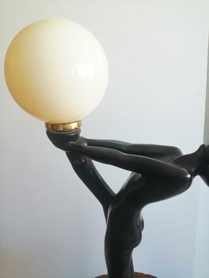 Large Art Deco Style Female Figure Table Lamp, 1970s-ODB-882992