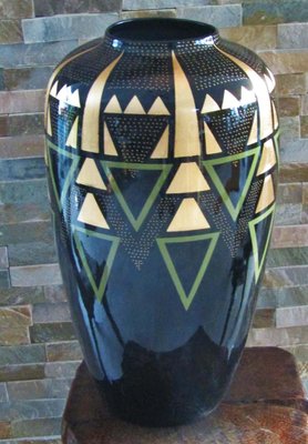 Large Art Deco Style Vase by Eliade Ispas, 2000s-POM-716443