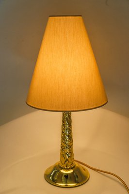 Large Art Deco Table Lamp with Fabric Shade, 1920s-SPD-1820582