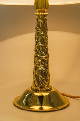 Large Art Deco Table Lamp with Fabric Shade, 1920s-SPD-1820582