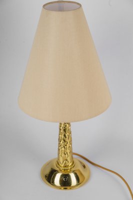 Large Art Deco Table Lamp with Fabric Shade, 1920s-SPD-1820582