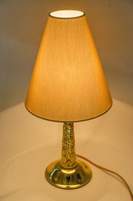 Large Art Deco Table Lamp with Fabric Shade, 1920s-SPD-1820582