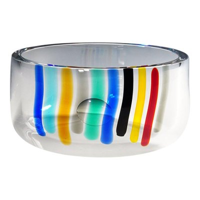 Large Art Glass Color Waterfall Bowl attributed to Ferro & Lazzarini, Murano, 1980s-KJP-1446884