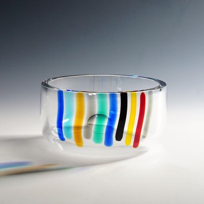 Large Art Glass Color Waterfall Bowl attributed to Ferro & Lazzarini, Murano, 1980s-KJP-1446884