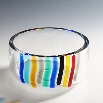 Large Art Glass Color Waterfall Bowl attributed to Ferro & Lazzarini, Murano, 1980s-KJP-1446884